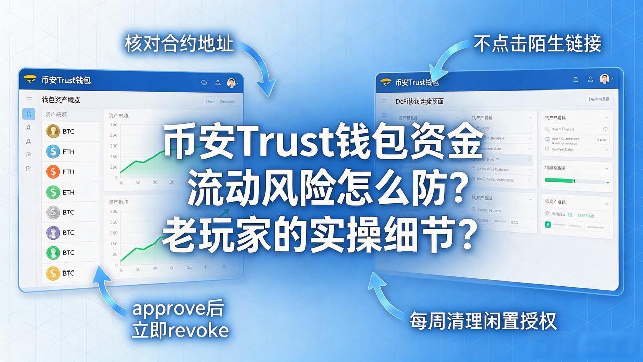 DeFi交互防钓鱼与授权撤销revoke操作教程_如何确保在币安Trust钱包中资金的流动风险？_Trust钱包私钥管理与助记词离线备份安全指南