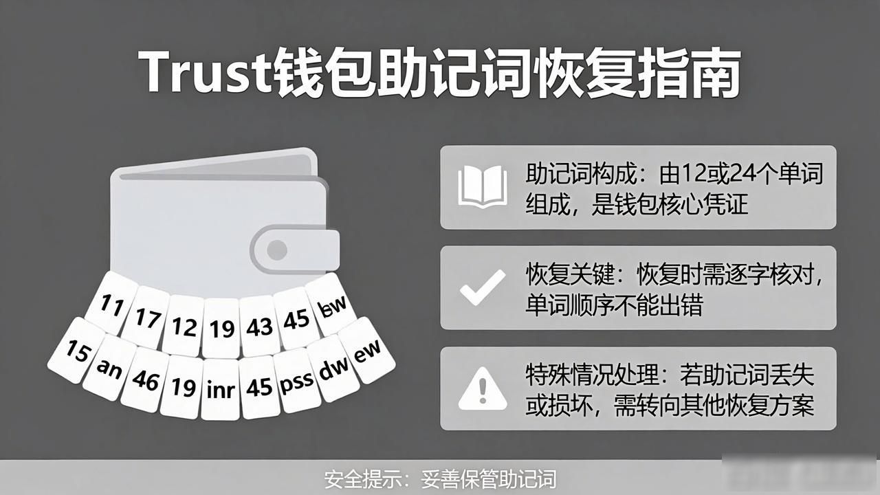 Trust钱包私钥恢复教程_Trust钱包的恢复路径选择与决策_Trust钱包助记词恢复方法