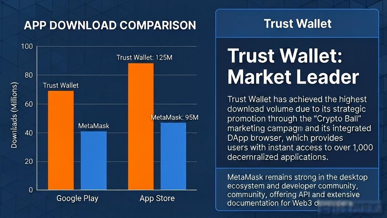 Trust Wallet 与MetaMask下载量对比_对比量比_对比量是什么意思