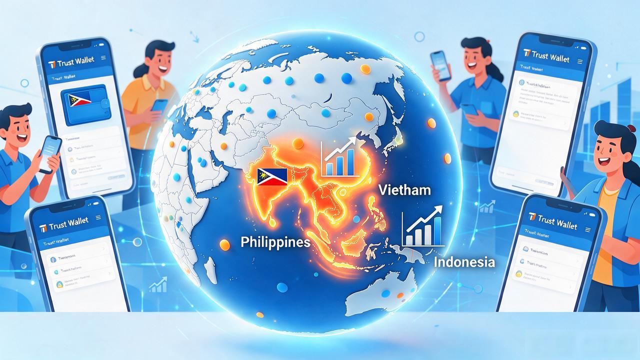 Trust Wallet全球活跃用户分布情况_东南亚Trust Wallet用户使用习惯_Trust Wallet 全球用户分布报告